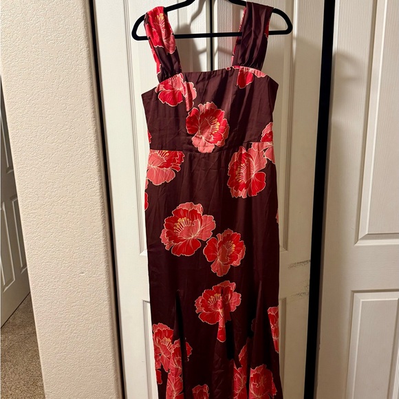 Floral Maxi Dress - Red and Brown - Picture 1 of 5